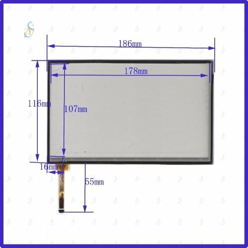 ZhiYuSun 186mm*116mm KDT-5045 8inch 4-wire resistive touch panel for Car DVD, 186*116 GPS Navigator screen glass