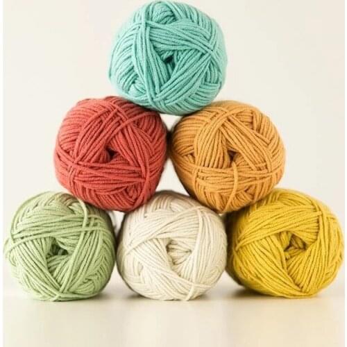 50grams/Set Milk Cotton Crochet Yarn Anti-Pilling Fine Quality Hand Knitting Thread For Cardigan Scarf Hat Sweater Doll