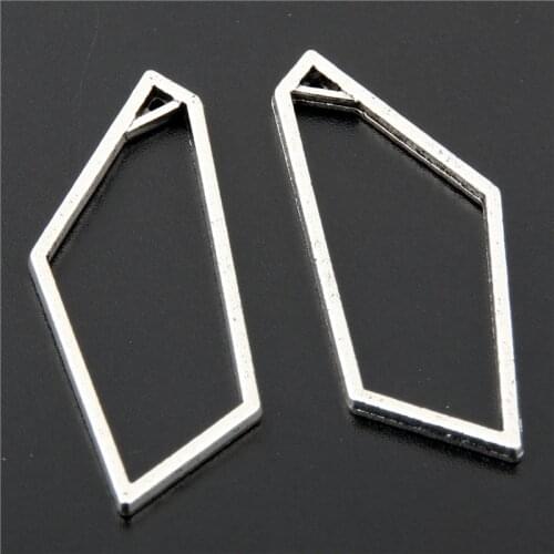 8pcs Silver Color Polygon With Triangle Metal Charm For Jewelry Making Pendants Jewelry Accessories A2642