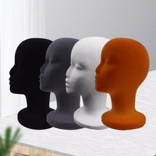 Flocking Foam Female Head Model Wig Hat Holder DIY Props Headwear Display Mold