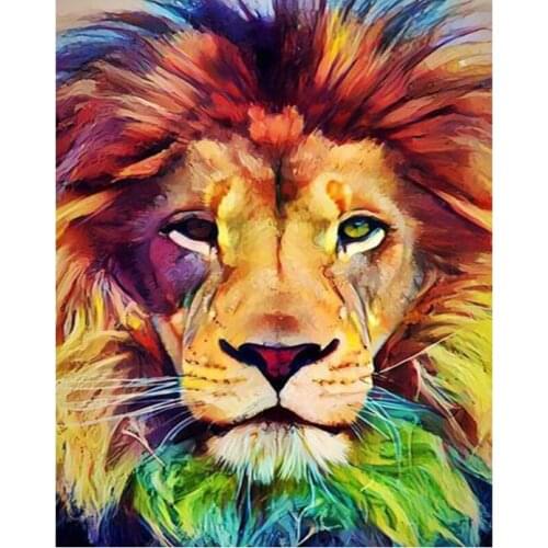 GATYZTORY Frame Diy Painting By Numbers Kit Hand Painted Oil Painting Lion Animals Canvas Paint By Numbers For Wall Art Picture