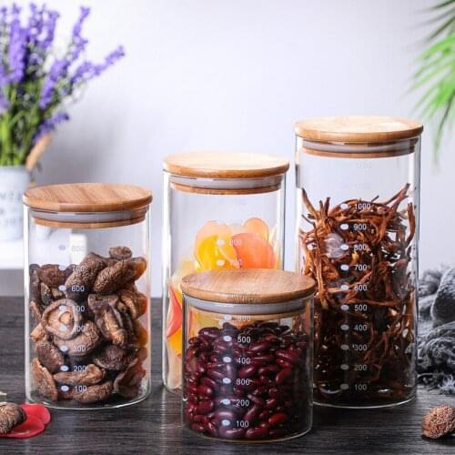 Sealed Glass Storage Tank High Borosilicate Kitchen Coffee Bean Storage Can Glass with Food Container Seasoning Tanks