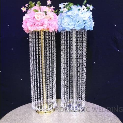 Hot Fast Shipping acrylic crystal wedding centerpiece 27.5 inch tall flower stand Table decor party decoration 10pcs