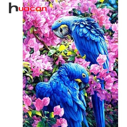 Huacan 5D DIY Diamond Painting Kits Parrot Full Square/Round Diamonds Embroidery Animal Bird Decorations Home Art New Arrival