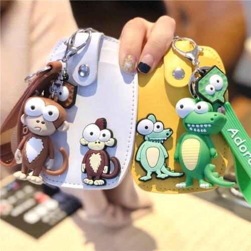 ID Card Holder Key Chain Multi-Digit Anti-Magnetic Cute Creative Multi-Function Bank Card Bus Card Protective Cover Bag Ornament