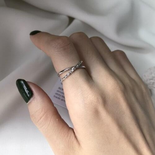 925 Real Sterling Silver Criss Cross Ring Fine Jewelry Trending Crossover Stackable Rings Unique Silver X Ring Mothers Day Gift