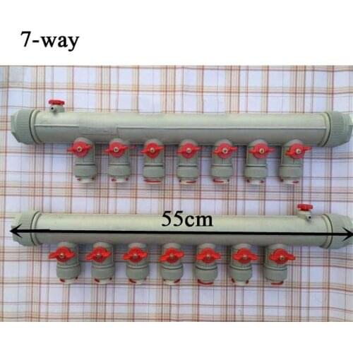 Floor heating manifold 7-8 ways pipe fittings plastic manifold plumbing household geothermal manifold floor heating system