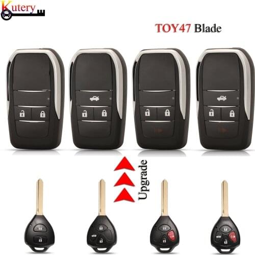 Kutery Upgrade Folding Car Key Case For Toyota Reiz Camry Rav4 Yaris Corolla 4Runner Avlon TOY47 Remote Key Shell 2/3/4 Buttons