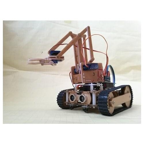 Multifunctional Tracked Vehicle Laser Cutting Manipulator DIY Kits With Infrared Bluetooth Ultrasound Module Ardui Control Board