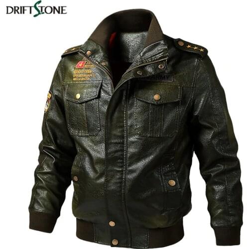 Men Military Bomber PU Leather Jacket Autumn Motorcycle Windproof Jacket Tactical Vintage Casual Pilot Coat 5XL 6XL