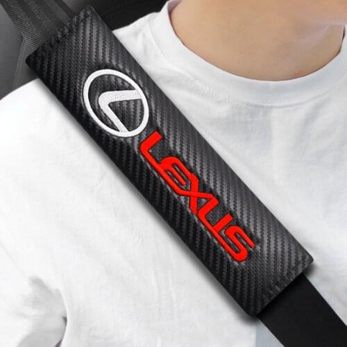 2PC Car Safety Belt Shoulder Cover Breathable Protection Seat Belt Padding Pad Auto Interior for Lexus IS200 IS250 Accessories