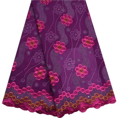 Latest African Cotton Lace Fabric 2019 High Quality Nigerian Cotton Lace Embroidery Swiss voile Lace Fabrics 5 Yards Lace 1746
