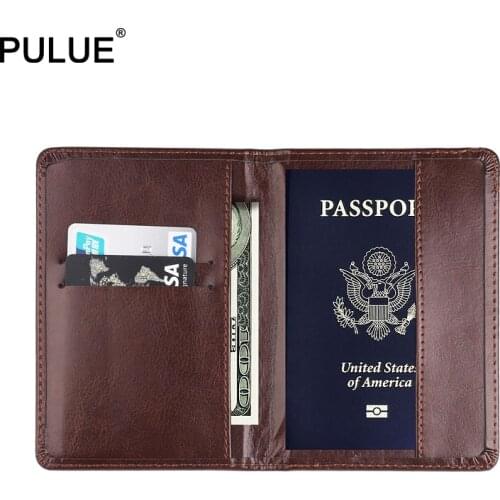 Universal Men Passport Cover Whole Colored PU Leather Travel Passport Holder Women Id Credit Card Bag Cash Wallet Ticket Holders