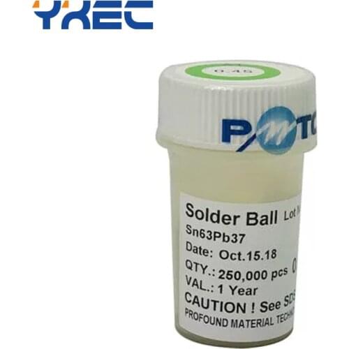 PMTC 250K BGA Leaded Solder Ball 0.2/0.25/0.3/0.35/0.4/0.45/0.5/0.55/0.6/0.65/0.76mm for BGA Chip Reballing Work