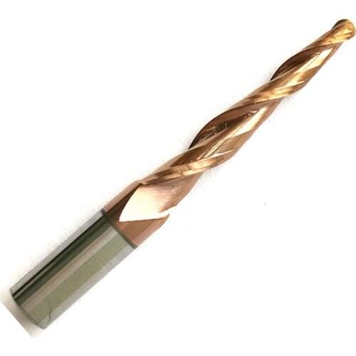 R1.5*D6*30.5*50L HRC55 Tungsten solid carbide Coated Tapered Ball Nose End Mills taper and cone endmills