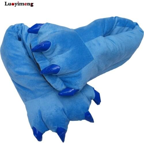 Stitch Animal Paw Slippers For Boy Girl Unisex Kids Cute Monster Claw Slippers Cartoon Soft Plush Warm Home Slippers Child Shoes