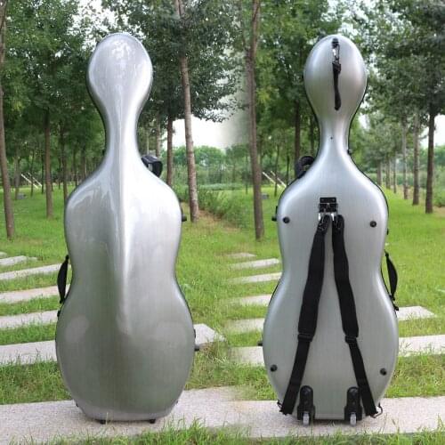 Yinfente Advanced 3/4 4/4 Cello Case Carbon Composite material strong/light Silver
