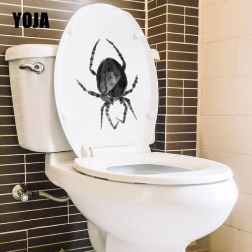 YOJA 15.4X22.7CM Ink Insect Cute Spider Living Room Home Decor Toilet Decal Wall Sticker Cartoon T5-1243
