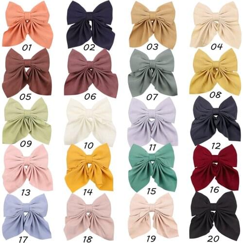 40pc/lot 2021 New 4.5inch Hair Bows With Clips For Cute Baby Girls Colorful Hair Clips Hairpins Barrettes Kids Hair Accessories