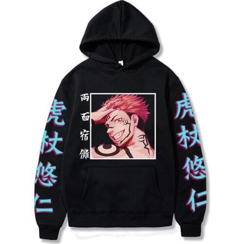 Anime Jujutsu Kaisen Winter Casual Sweatshirt Fashion Loose Pullover Hoodies Long Sleeve Tops