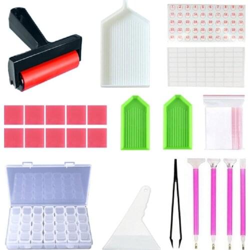 1 Set Diamond Painting Tools Accessories with Pen Holder Storage Box Diamond Paintings Tool Kit Household Tool Helpful