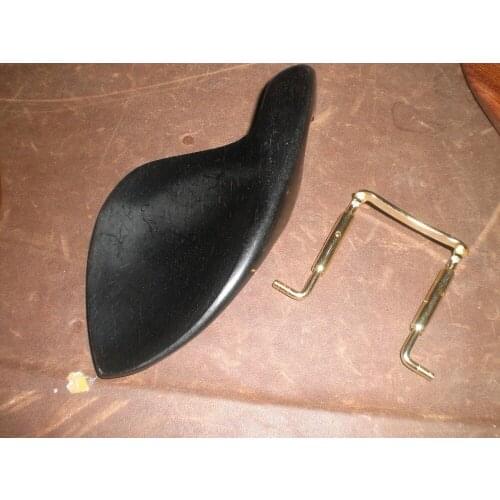 1 PC of Ebony WOOD Violin Chin rest with GOLD color Chin rest screw all in 4/4 without chin rest holes