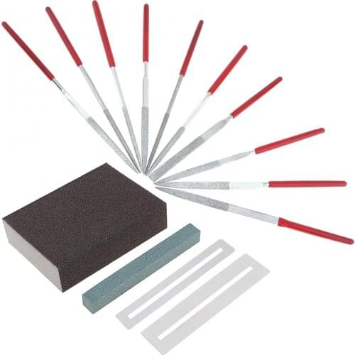 14pcs/lot Guitar Nut Saddle Groove Polishing Tool Grinding Stone Sponge Frets Instrument