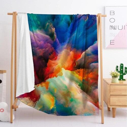 3D streamer color texture series printing blanket sofa quilt cover travel bedding export velvet throw down blanket
