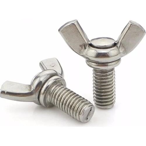 5pcs M10 Stainless Steel Wing Screw Butterfly Bolt Hand Twist Screw Fastener M10*16/20/25/30/35/40/45/50mm