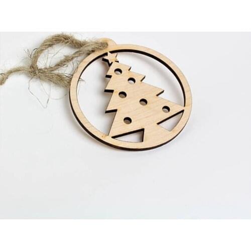 50 pcs Wooden Christmas shape Christmas Wood Tree Ornaments Wooden Seasonal decor