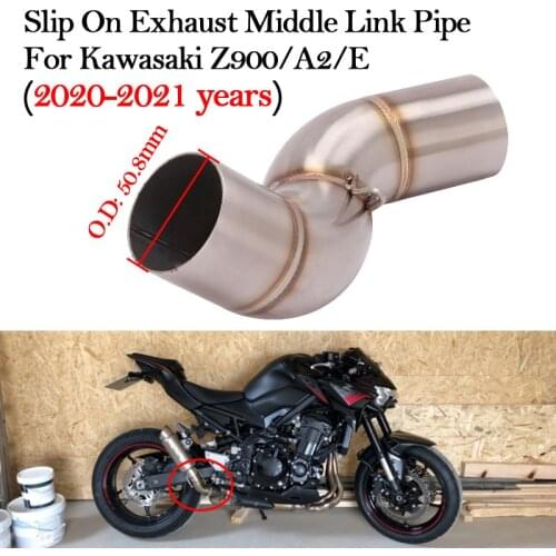 Adapter Fit For Kawasaki Z900/E/A2 2020 2021 Motorcycle Exhaust Middle Link Pipe System Modified 51mm Escape Tube Muffler Joint