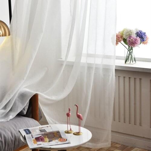 White Tulle Curtains Customize Finished Gauze Curtain Fabric Living Room Bedroom Tulle For Windows Curtains Sheer Curtains