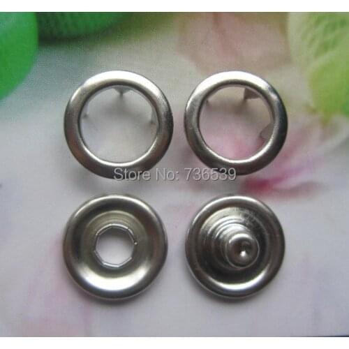 Free shipping 1000sets good quality 20mm silvery prong snap button garments button