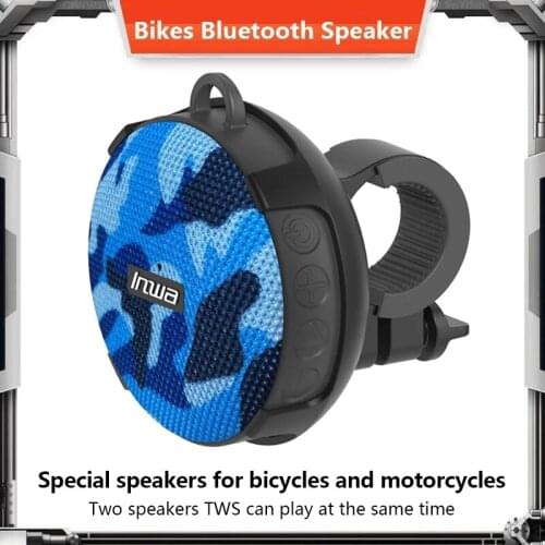 Bicycle TWS Bluetooth Speaker Portable Outdoor Bicycle Sound Column Waterproof Shower Speaker Boombox Hands Free + Bicycle Stand