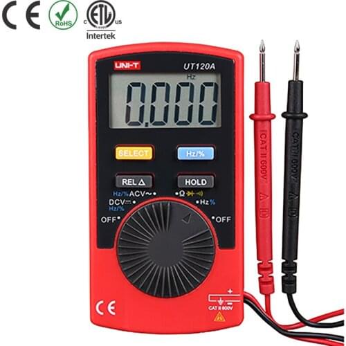 UNI-T UT120A Professional Pocket Size Type Auto-range DMM Digital Multimeter DC / AC Voltage Resistance Frequency Tester