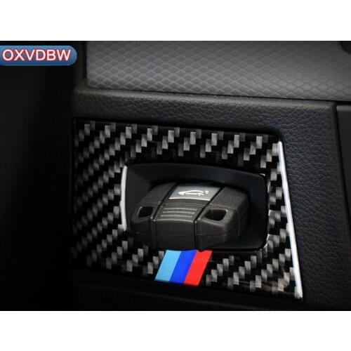 For BMW E90 E92 E93 Carbon Fiber Headlight Switch Buttons Decorative Frame Cover Trim Dashboard Interior Molding Sticker