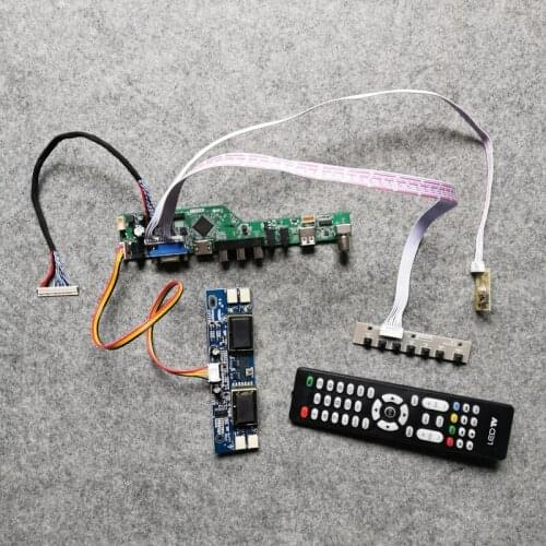 For M185B1-L01/TMS185WX1-01TB panel VGA+AV+USB LCD display universal controller board 1366*768 kit 4CCFL LVDS 30-Pin screen