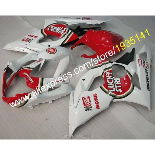 For Suzuki GSX-R1000 K5 2005 2006 GSXR1000 05 06 GSX-R 1000 Red Whie Aftermarket Motorbike Fairing Kit (Injection molding)