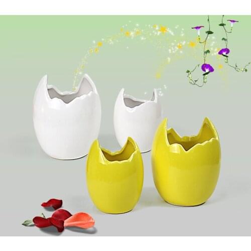 Home garden decor creative eggshell pots potted plants planting pots flower vases 1pcs