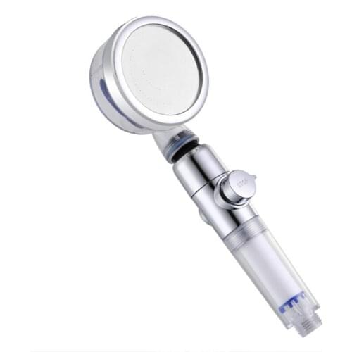 Turbocharge Shower Head Propeller Driven Handheld Filter Shower Head 360 Degrees Rotating Water Saving Shower Head