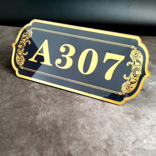 1PCS European Acrylic door number digital stickers house number plate home creative hotel hotel box room number