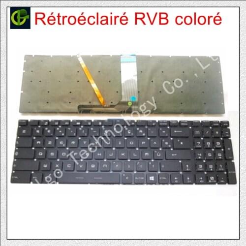 French Azerty RGB backlit colorful Keyboard for MSI GT63 GT63VR GT73EVR GX62 CR62 CR72 CX72 PE72 PE72VR PL60 PL72 WS62 WT72S FR