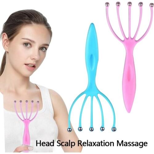 Head Scalp Relaxation Massage Five Finger Head Ball Steel Hair Held SPA Relief For Eliminate Fatigue Reduce Stress Massager