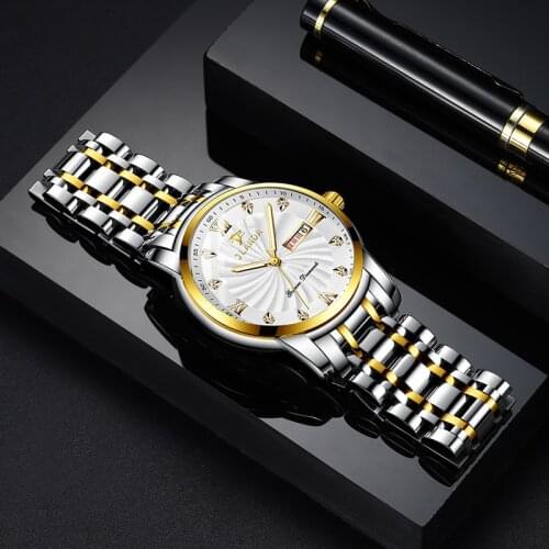 Hot 2021 Product Explosive High-end Mens Watch Fashion Diamond Waterproof Luminous Dual Calendar Non-mechanical Quartz Watch
