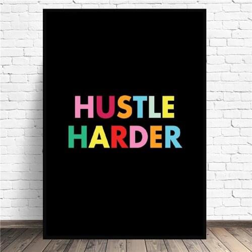 Hustle Harder Canvas Painting Art Print Poster Picture Wall Modern Minimalist Bedroom Living Room Decoration