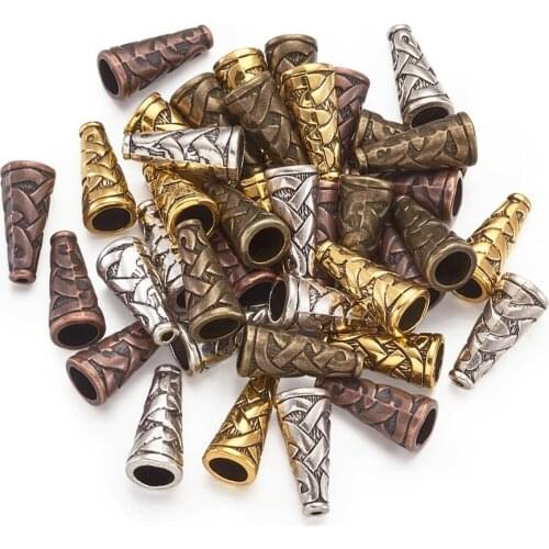 40pcs/set Tibetan Style Bead Caps Cone Retro Mixed Color For Bracelet Necklace Earrings Jewelry DIY Making