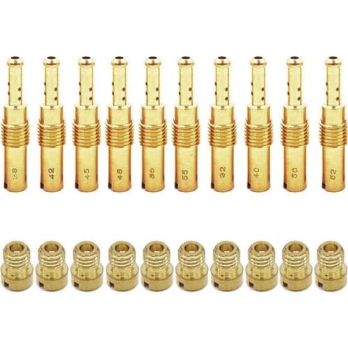 20pcs Carburetor Main Jet Kit with Slow/Pilot Jet Set Replacement Fir For PWK Keihin OKO CVK Motorcycle Carburetor Nozzle TSLM1