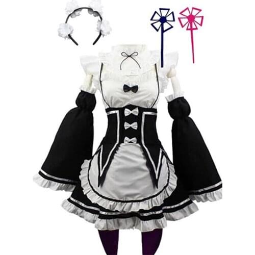 Anime Re Life in a different world from zero Rem Cosplay Costume Women Maid Uniform Re Zero Cosplay Rem