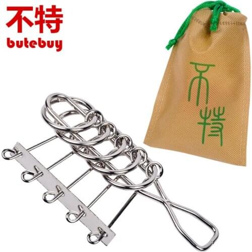 Tuba 5 interlocking Metal Wire Puzzle IQ Mind Brain Teaser Puzzles Game For Adults And Kids Eeducational Toy