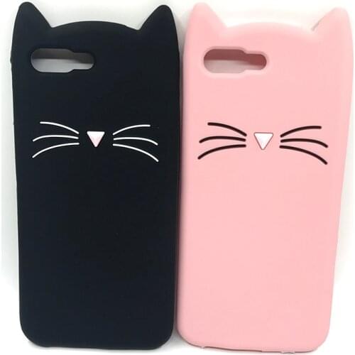 Cute Animal Cat Case For Huawei Honor 10 5.84" Silicone Soft Cartoon Honor10 Cases 3D Beard Cat Phone Protector Back Cover Coque